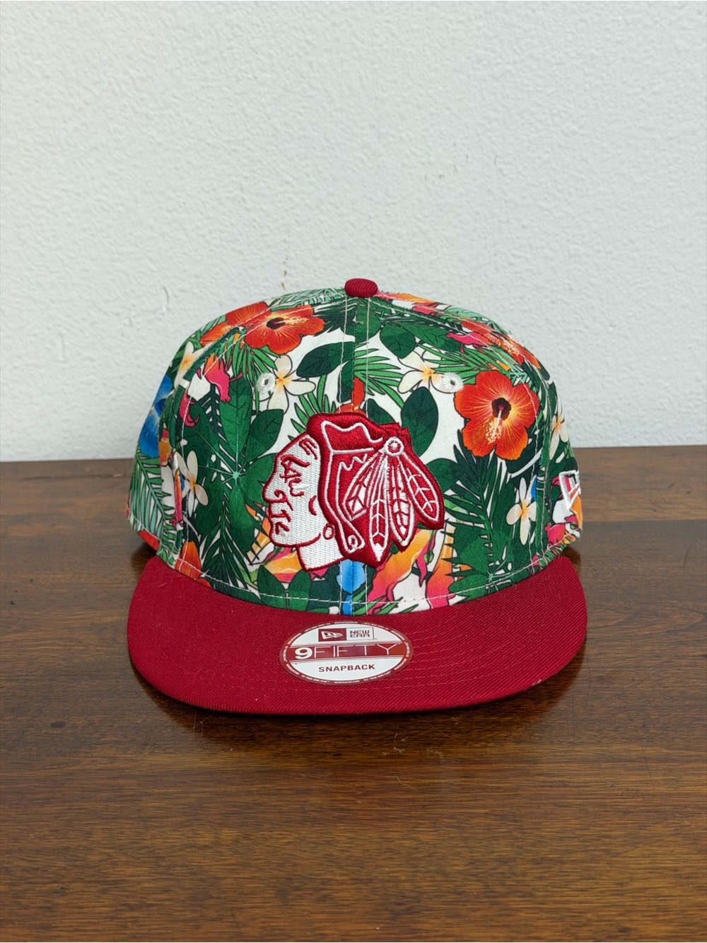 New Era Chicago Blackhawks Floral Snapback Hat Red Blue Green Floral NHL Cap